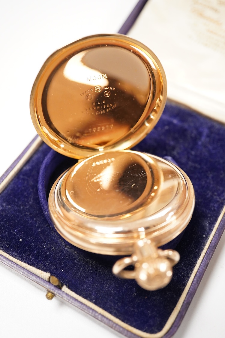 A 9ct gold bracelet, 18cm, 3.5 grams and a quantity of silver, white metal, 925 and costume jewellery, a gold plated half hunter pocket watch contained in a jewellery box.
